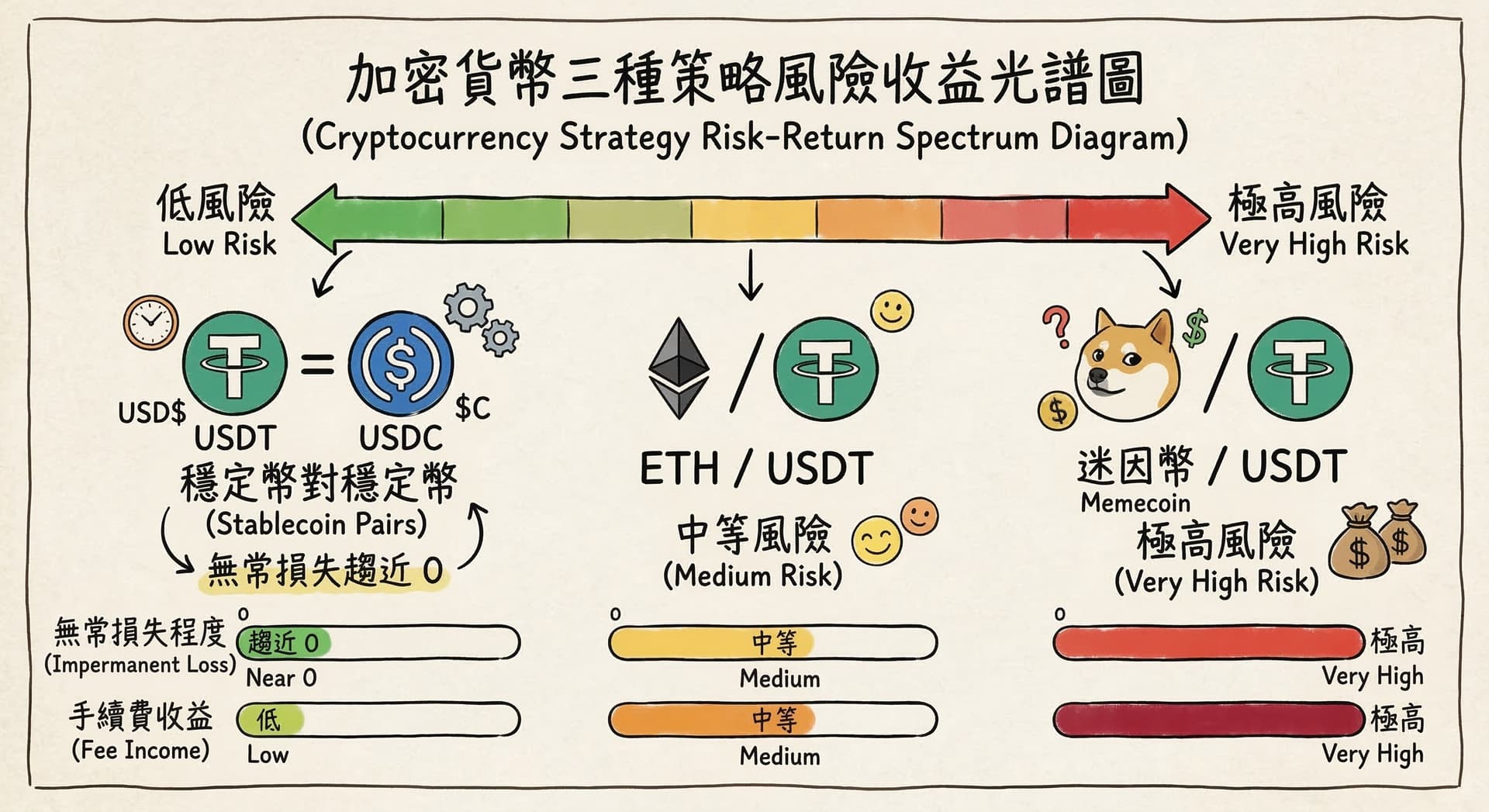 三種策略的風險光譜圖