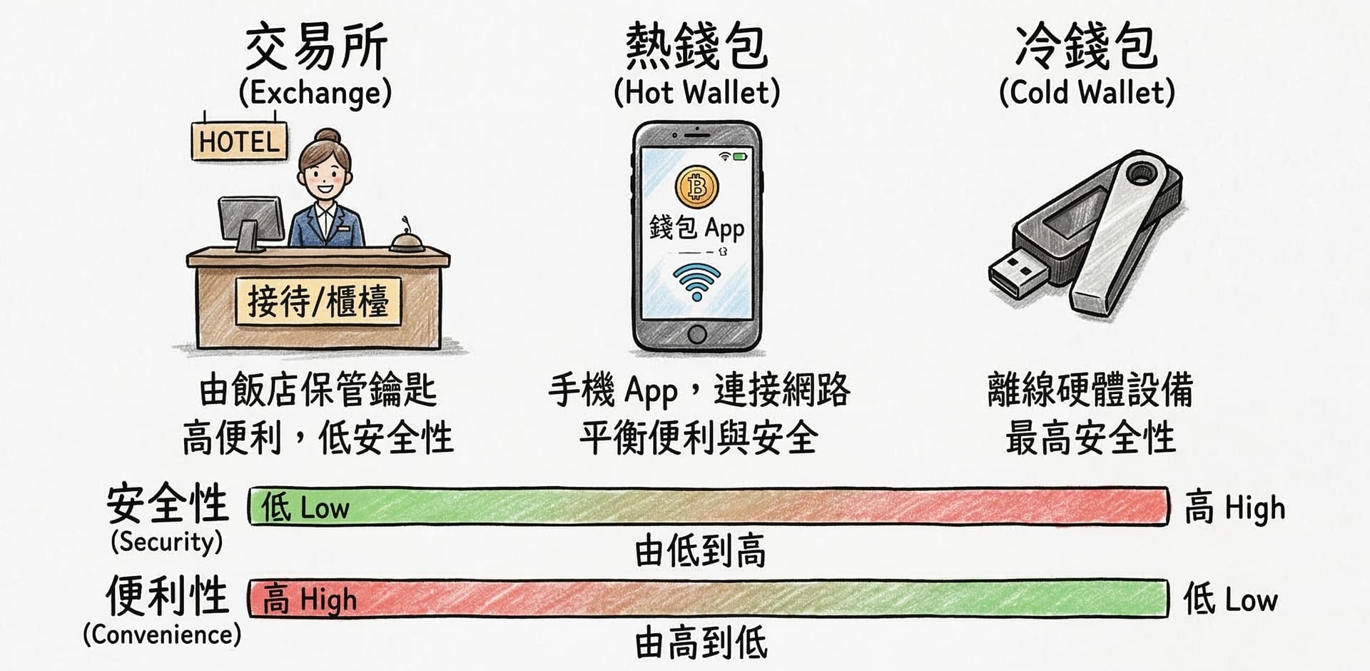 三種錢包對比圖
