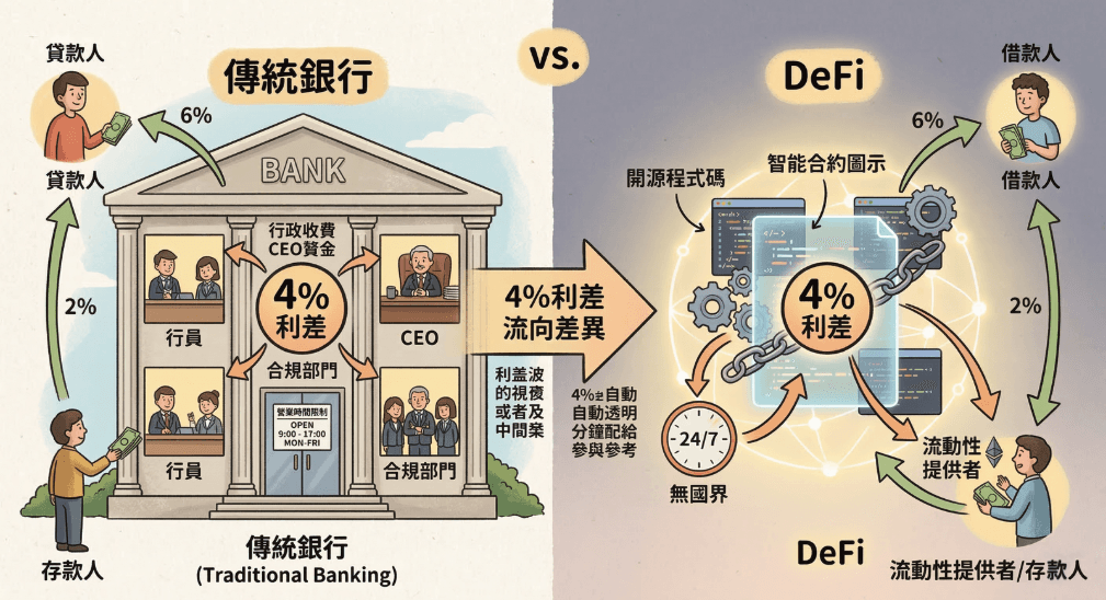 傳統銀行 vs DeFi